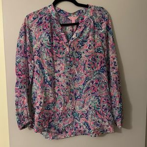 Multicolor long sleeve Lilly Pulitzer blouse
